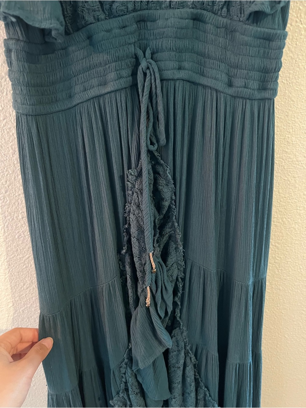 Free People Forest Green Tiered Maxi Dress - Picture 9 of 16